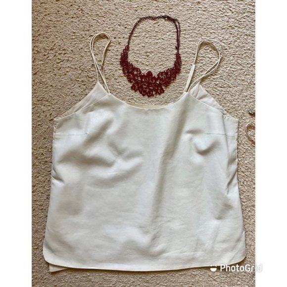 Vince leather and silk spaghetti straps top - Picture 4 of 15